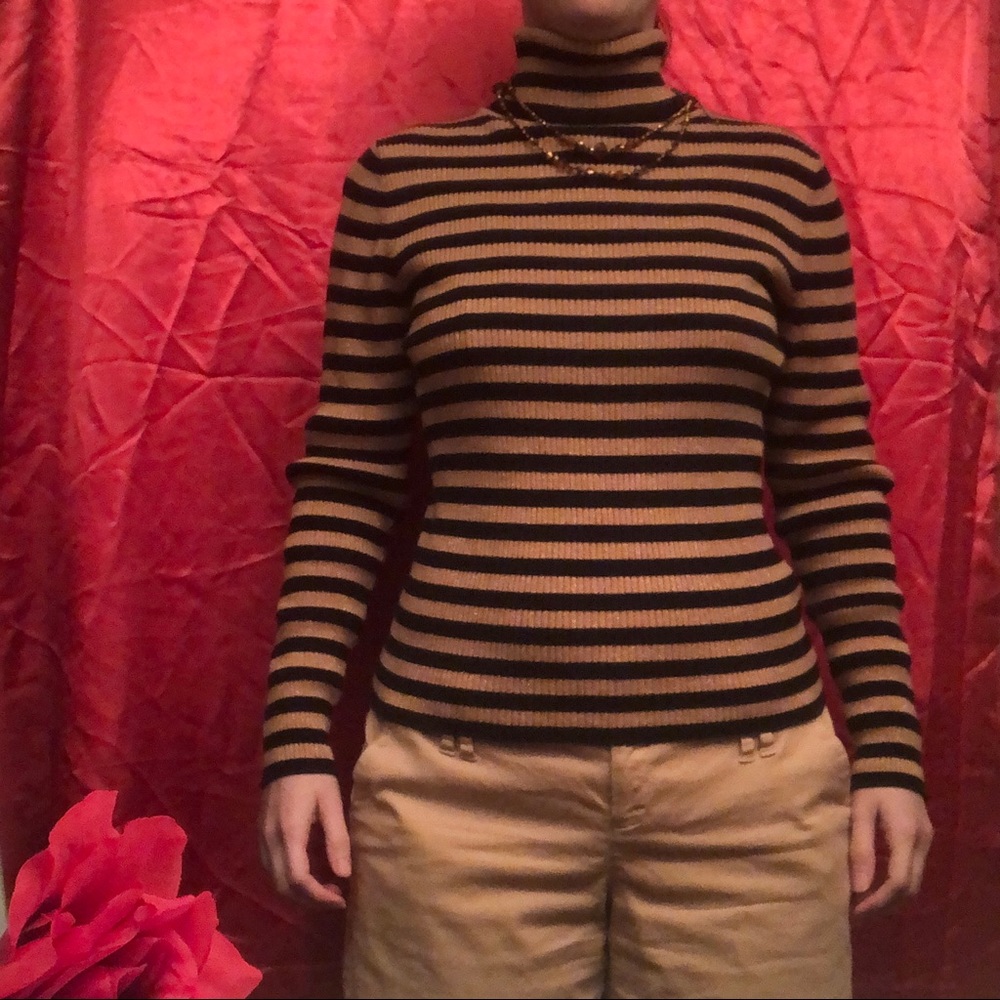 Turtleneck Sweater Moda International Black & Gold Size M —#096 - Picture 8 of 14